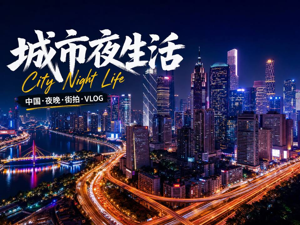 海角城市夜景短视频霓虹都市
